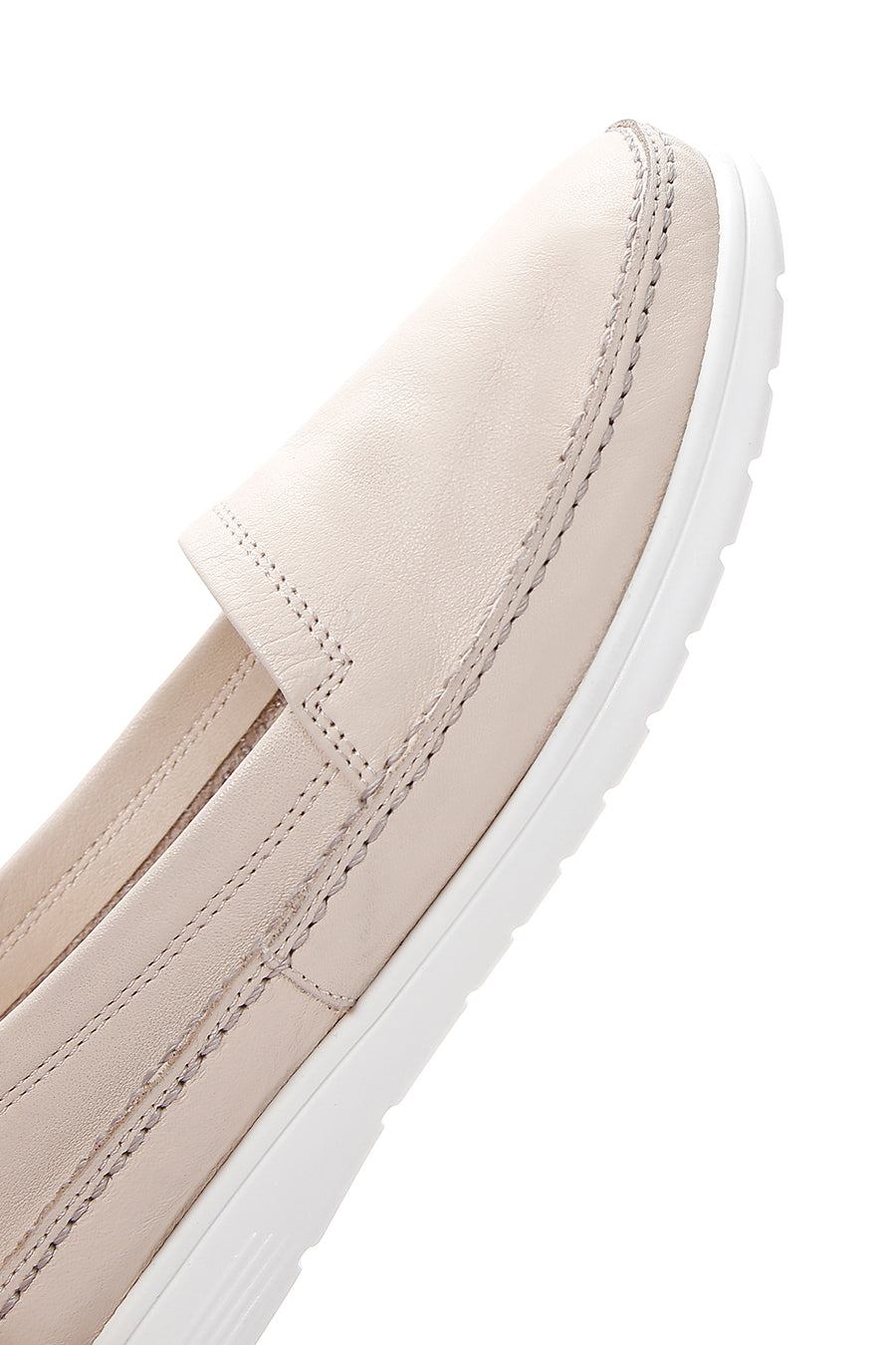 Kadın Bej Deri Comfort Loafer
