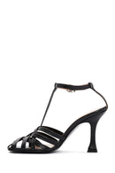 Kadın Siyah Deri Topuklu Sandalet | Derimod