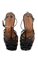 Kadın Siyah Deri Topuklu Sandalet | Derimod