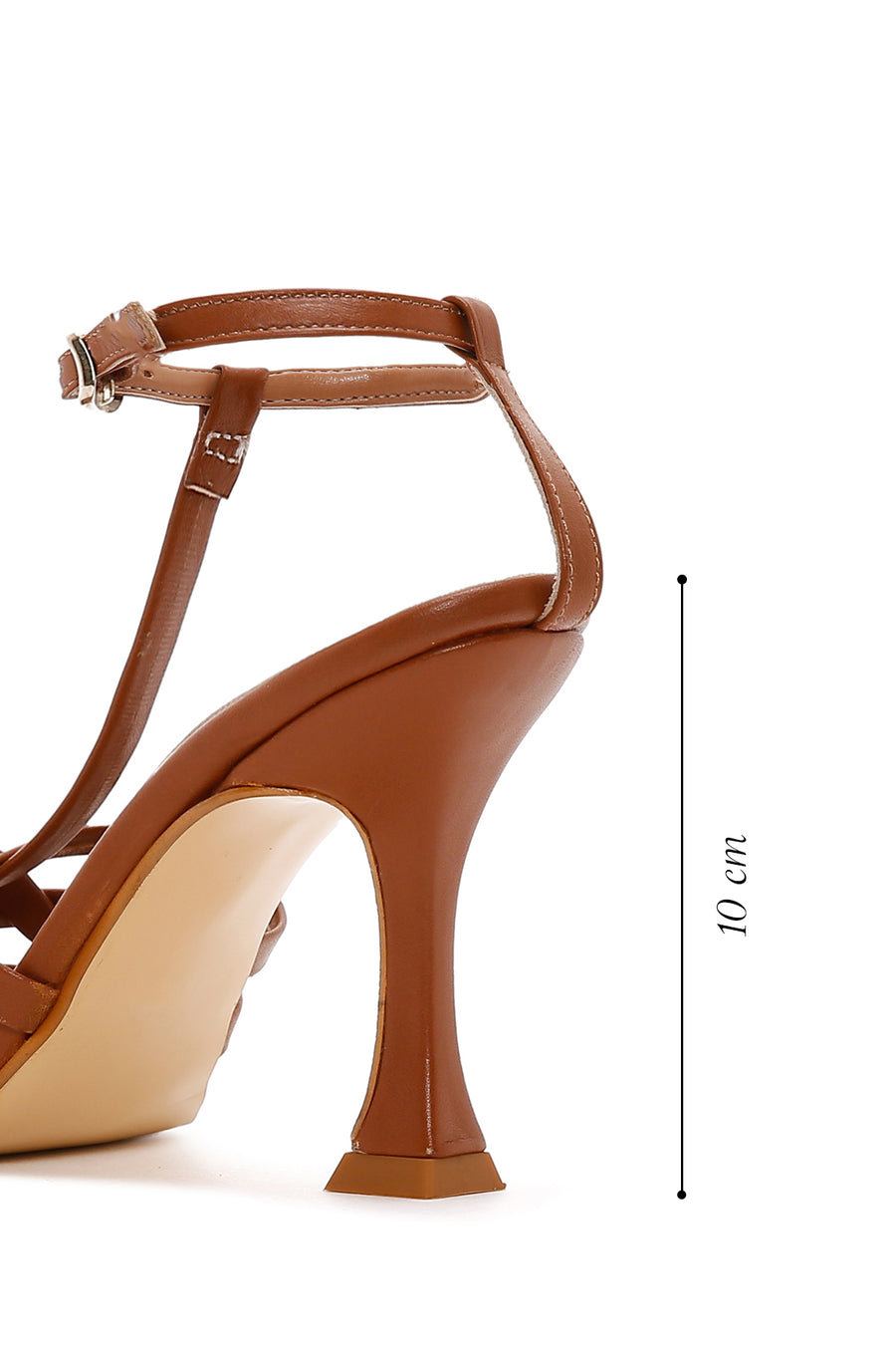 Women's Tan Leather Heeled Sandals