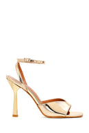 Kadın Altın Bilekten Bağlamalı Topuklu Sandalet | Derimod