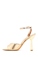Kadın Altın Bilekten Bağlamalı Topuklu Sandalet | Derimod