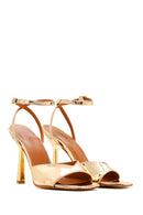 Kadın Altın Bilekten Bağlamalı Topuklu Sandalet | Derimod