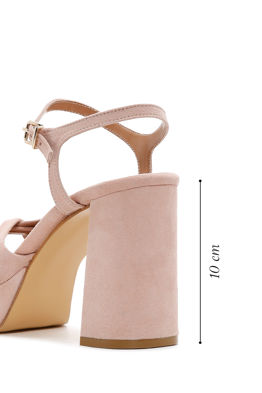 Women's Powder Suede Leather Thick Heeled Platform Sandals