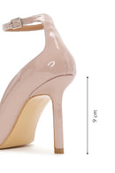 Kadın Bej Rugan Deri İnce Topuklu Bilekten Bağlamalı Ayakkabı | Derimod