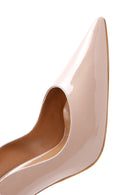 Kadın Bej Rugan Deri İnce Topuklu Bilekten Bağlamalı Ayakkabı | Derimod