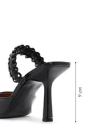 Women's Black Leather Thin Heeled Shoes | Derimod