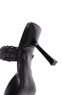 Women's Black Leather Thin Heeled Shoes | Derimod