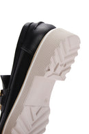 Women's Black Leather Buckle Loafer | Derimod