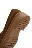 Women's Brown Suede Leather Buckle Loafer | Derimod