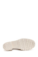 Kadın Bej Süet Deri Topuklu Loafer | Derimod