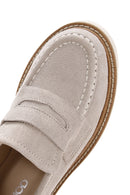 Kadın Bej Süet Deri Kalın Tabanlı Loafer | Derimod