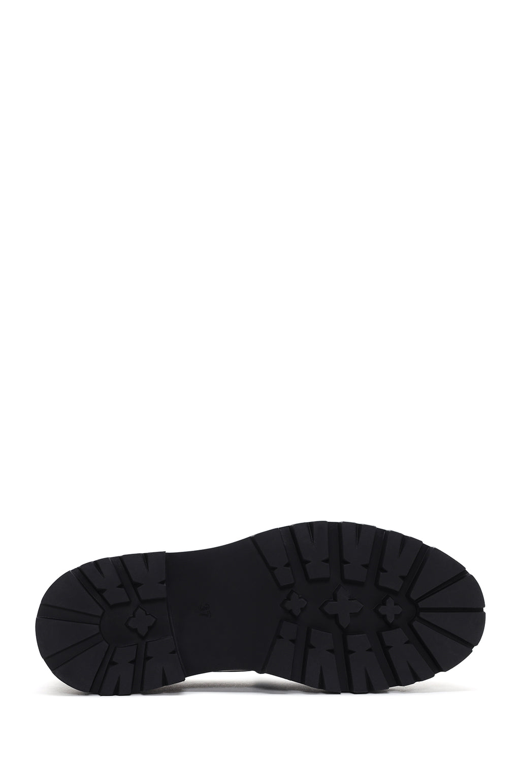 Kadın Siyah Deri Kalın Tabanlı Loafer