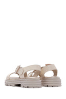 Kadın Bej Deri Kalın Tabanlı Sandalet | Derimod