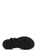 Women's Black Leather Sandals | Derimod