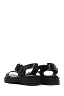 Women's Black Leather Sandals | Derimod