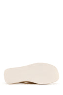 Women's Beige Leather Thick Soled Sandals | Derimod