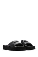 Women's Black Thick-Sole Leather Sandals | Derimod