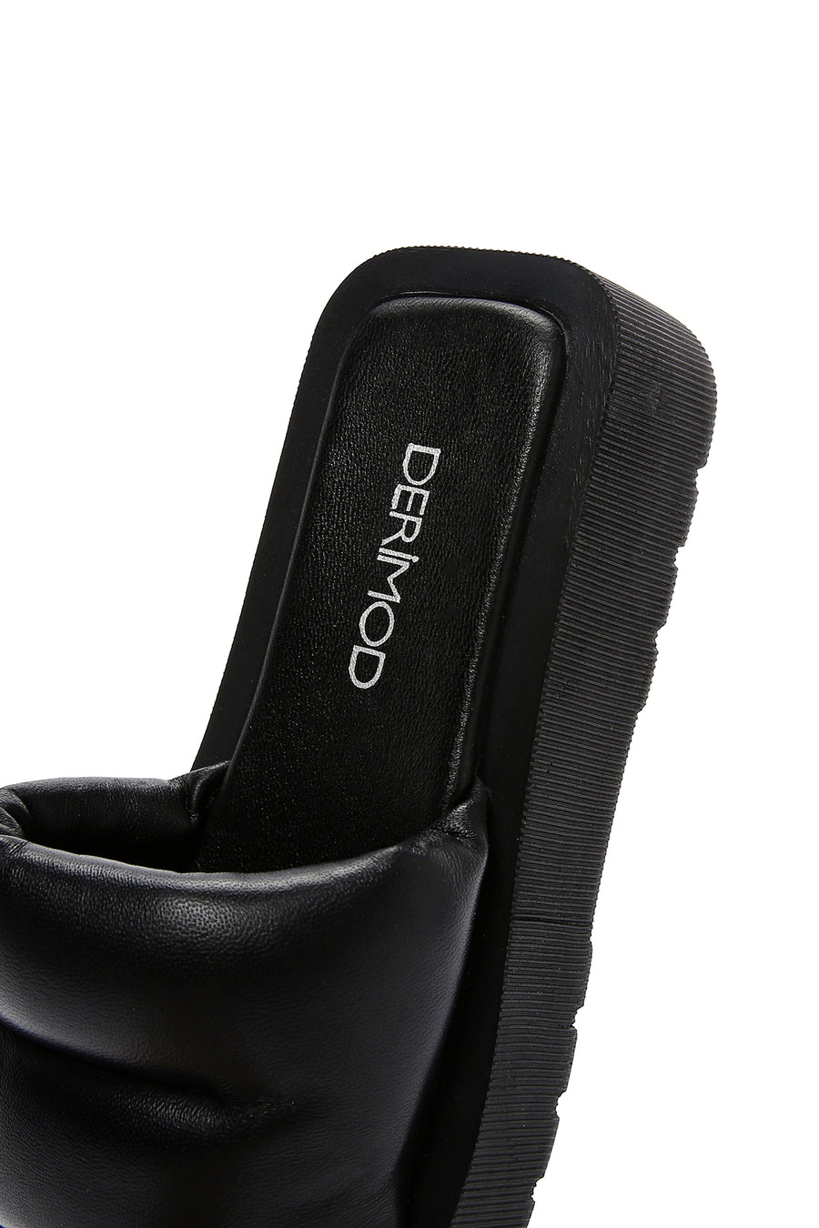 Women's Black Thick-Sole Leather Sandals