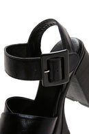 Kadın Siyah Platform Kalın Topuklu Sandalet | Derimod