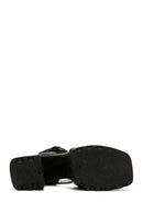 Kadın Siyah Platform Kalın Topuklu Sandalet | Derimod