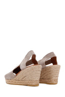 Women's Mink Suede Leather Wedge Heel Espadrille | Derimod