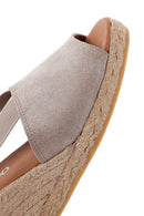 Women's Mink Suede Leather Wedge Heel Espadrille | Derimod