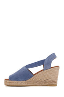 Kadın Lacivert Süet Deri Dolgu Topuk Espadril | Derimod