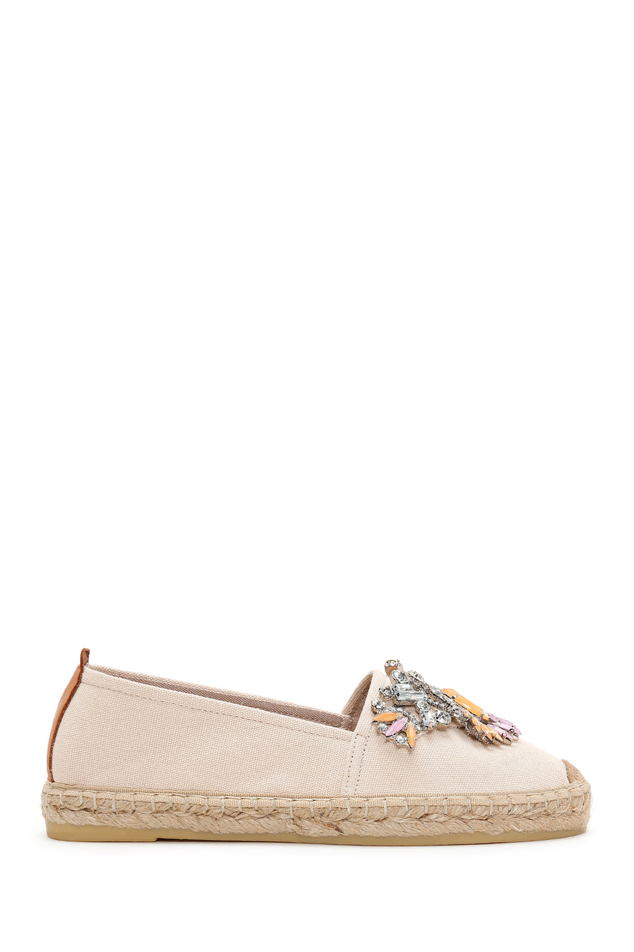 Women's Beige Stone Straw Sole Espadrille 23SFD20696F | Derimod