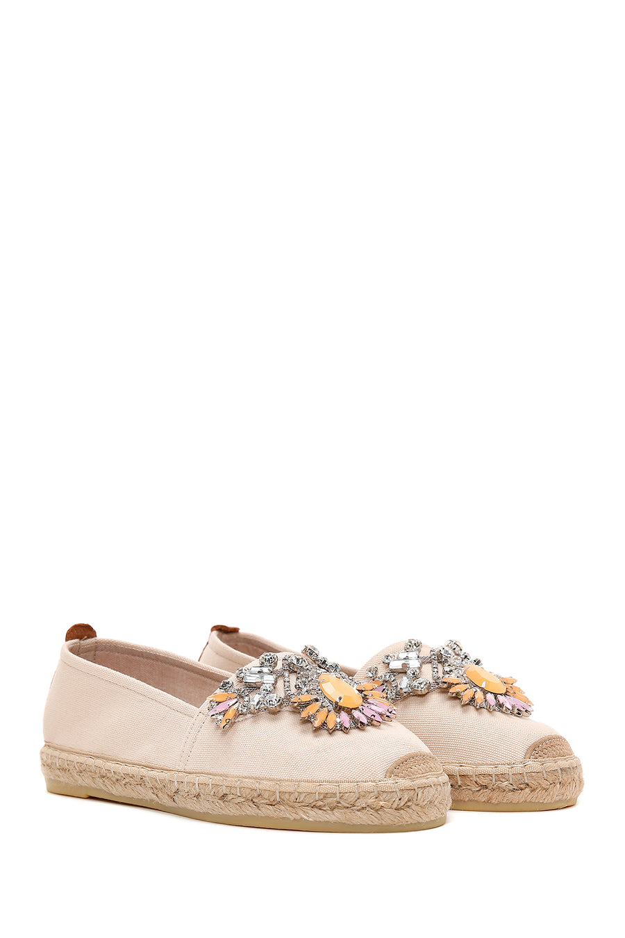 Women's Beige Stone Straw Sole Espadrille