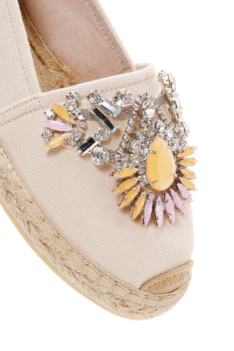 Women's Beige Stone Straw Sole Espadrille