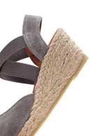 Kadın Vizon Süet Deri Dolgu Topuk Espadril Sandalet | Derimod