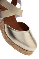 Kadın Altın Dolgu Topuk Espadril Sandalet | Derimod