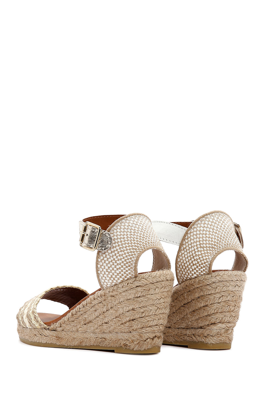 Women's White Wedge Heel Espadrille Sandals