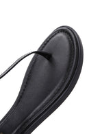 Women's Black Patent Leather Flip Flop Sandals | Derimod