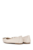 Kadın Bej Deri Tokalı Babet | Derimod