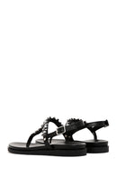 Women's Black Stone Flip Flops Sandals | Derimod