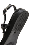 Women's Black Stone Flip Flops Sandals | Derimod