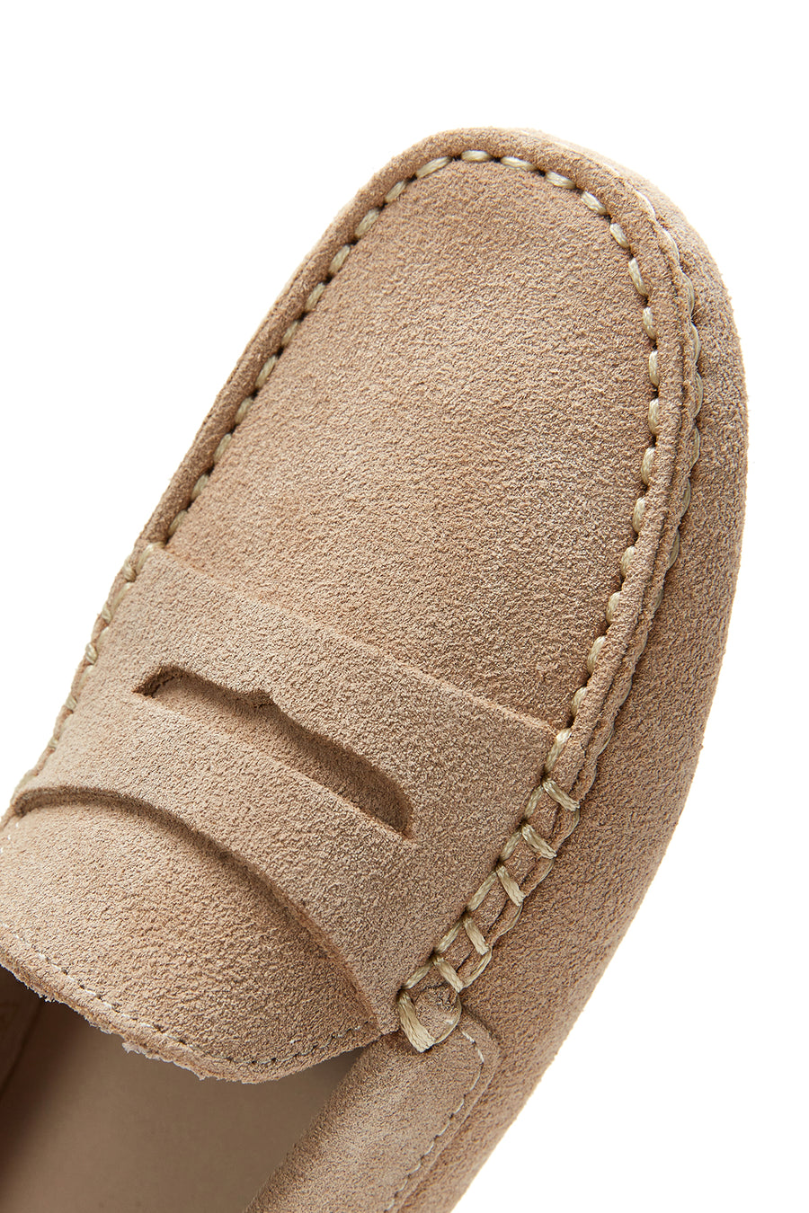 Kadın Bej Süet Deri Klasik Loafer