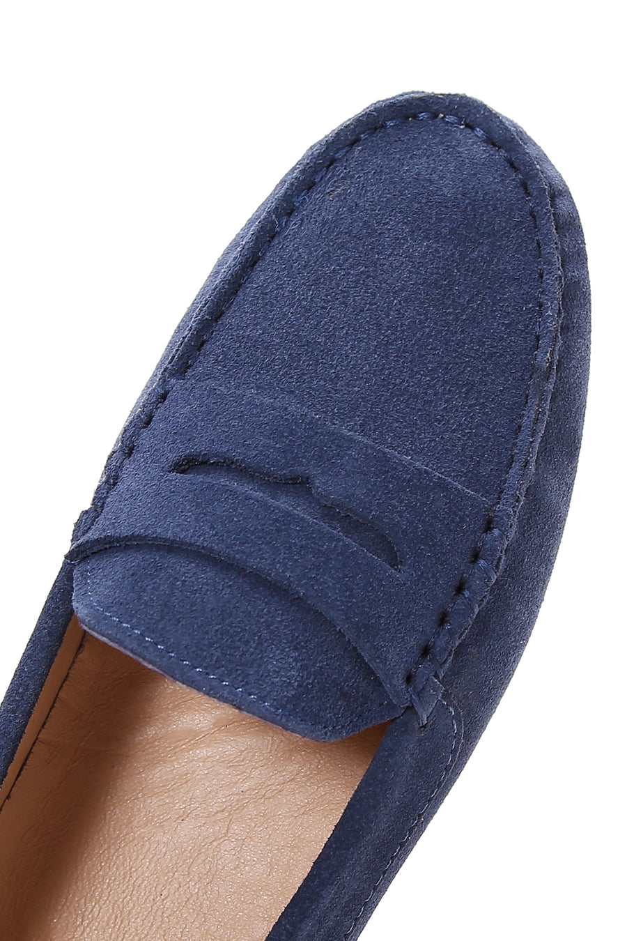 Kadın Lacivert Süet Deri Klasik Loafer