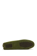 Women's Green Suede Leather Tasseled Loafer | Derimod