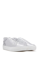 Women's Silver Leather Sneaker | Derimod
