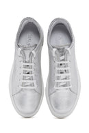Women's Silver Leather Sneaker | Derimod
