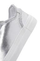 Women's Silver Leather Sneaker | Derimod