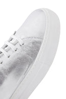Women's Silver Leather Sneaker | Derimod