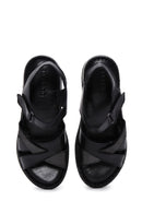 Kadın Siyah Deri Comfort Sandalet | Derimod
