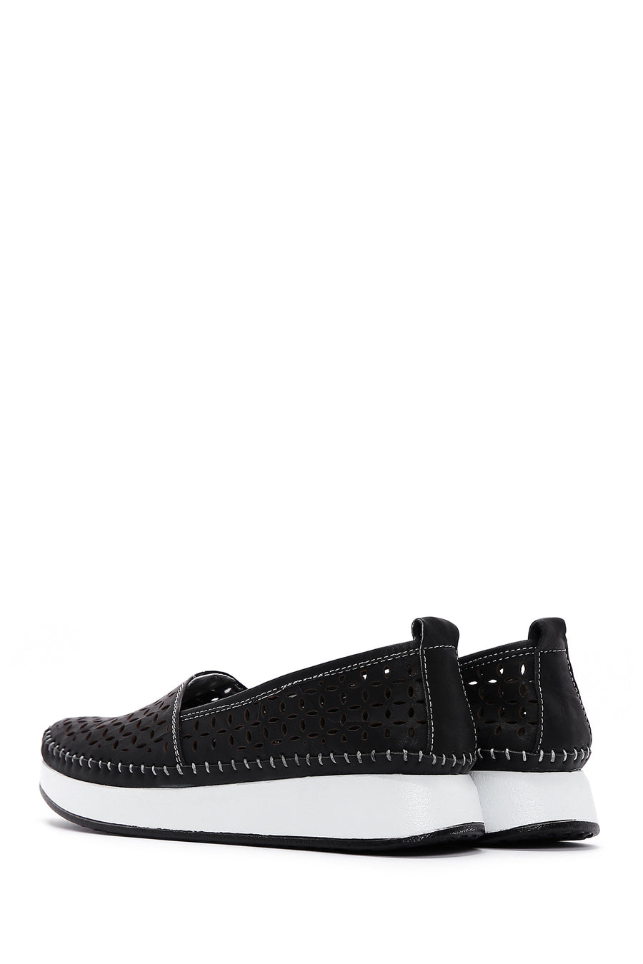 Kadın Siyah Deri Comfort Loafer