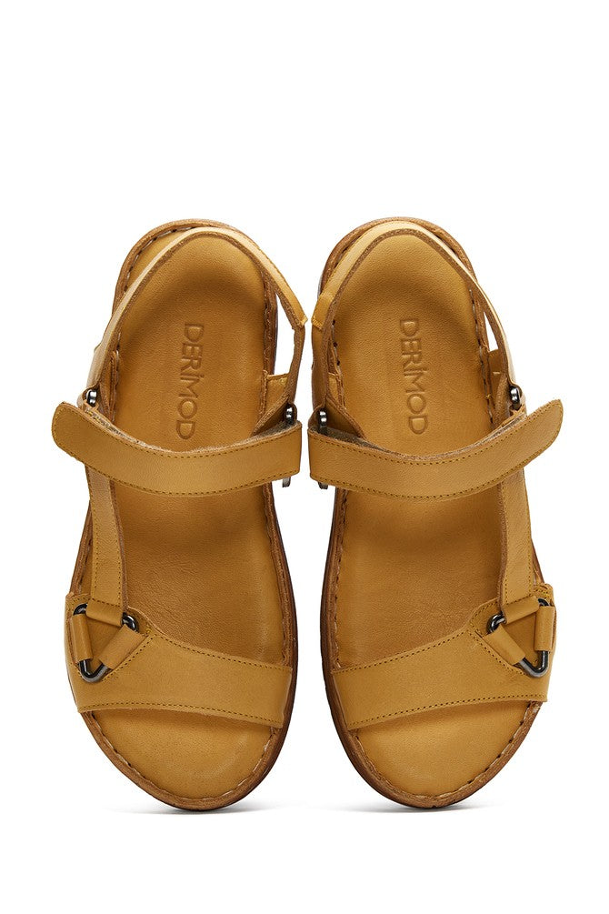 Women's Tan Leather Comfort Sandals