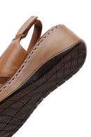 Kadın Taba Deri Dolgu Topuk Comfort Sandalet | Derimod