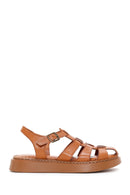 Kadın Taba Deri Düz Sandalet | Derimod